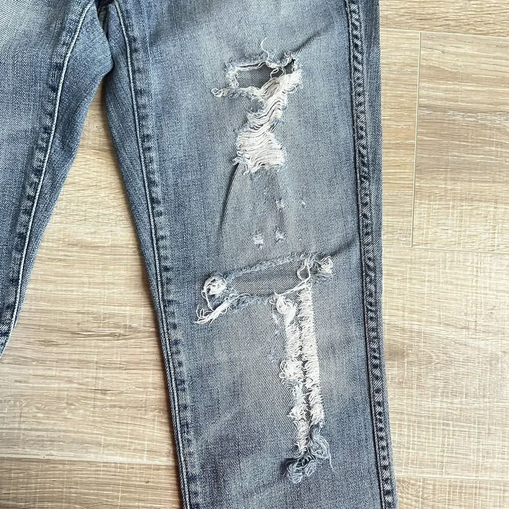 J. Crew Vintage Straight Jeans Womens Size 24 Distressed USA Made Holes